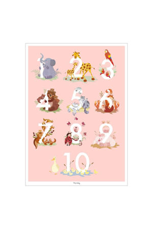 Poster - Tiny Tails - Talplakat - lyserød (29.7 x 42 cm cm)