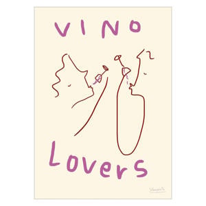 Poster - The Poster Club x Ruby Hughes - Vino Lovers (50 x 70 cm cm)