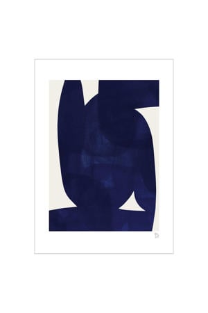 Poster - Berit Mogensen Lopez - Blue Shape (50 x 70 cm cm)