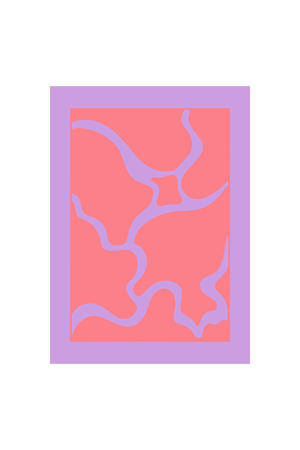 Poster - Yuli Saputra - Modern Purple Wave 2 (30 x 40 cm cm)