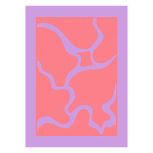 Poster - Yuli Saputra - Modern Purple Wave 2 (30 x 40 cm cm)