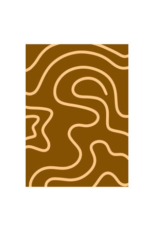 Poster - Yuli Saputra - Yellow Line Brown Background 1 (30 x 40 cm cm)