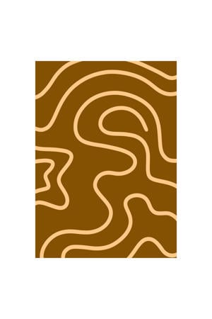 Poster - Yuli Saputra - Yellow Line Brown Background 1 (30 x 40 cm cm)