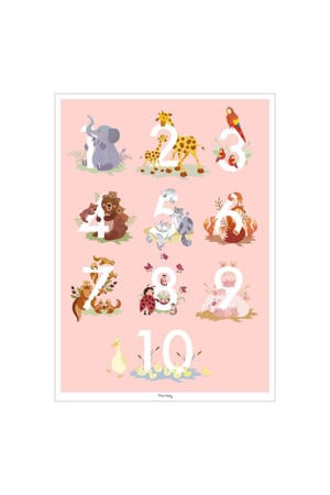 Poster - Tiny Tails - Talplakat - lyserød (50 x 70 cm cm)