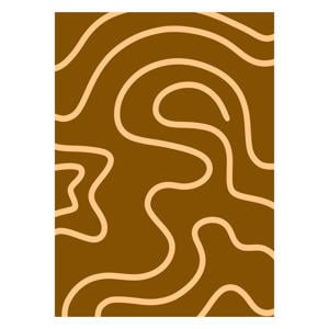 Poster - Yuli Saputra - Yellow Line Brown Background 1 (50 x 70 cm cm)