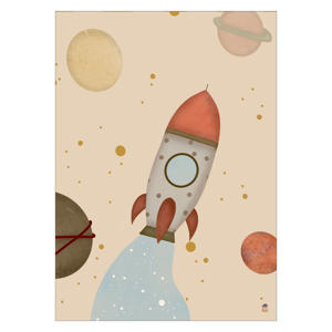 Poster - Magnelade - Rumle Rumskib (50 x 70 cm cm)