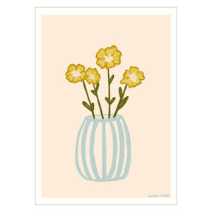 Poster - Engberg Studio - Yellow Flowers in a Blue Vase (50 x 70 cm cm)