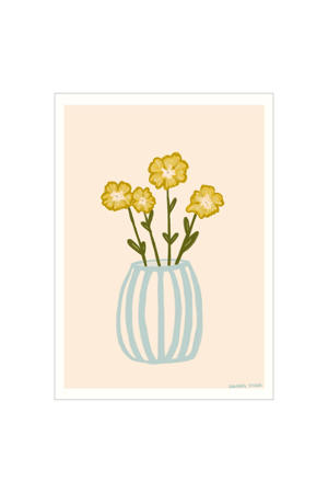 Poster - Engberg Studio - Yellow Flowers in a Blue Vase (50 x 70 cm cm)