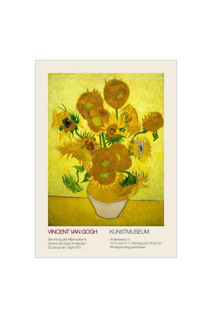 Poster - Vincent van Gogh x PSTR Studio - Vincent van Gogh - Sunflowers (50 x 70 cm cm)