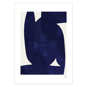 Poster - Berit Mogensen Lopez - Blue Shape (30 x 40 cm cm)