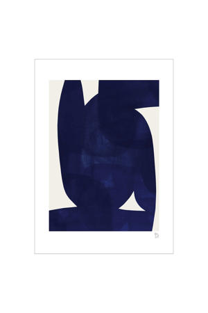 Poster - Berit Mogensen Lopez - Blue Shape (30 x 40 cm cm)