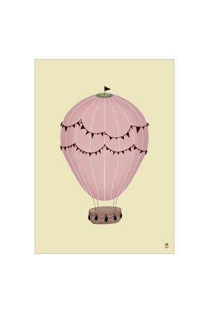Poster - Magnelade - Op Op Op Lyserød (30 x 40 cm cm)