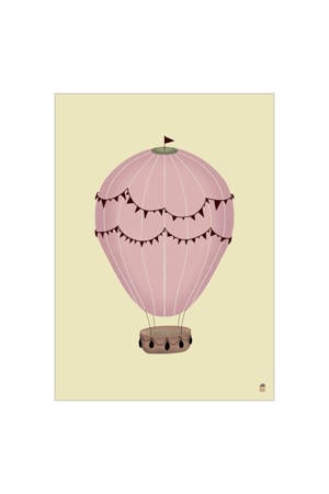 Poster - Magnelade - Op Op Op Lyserød (30 x 40 cm cm)
