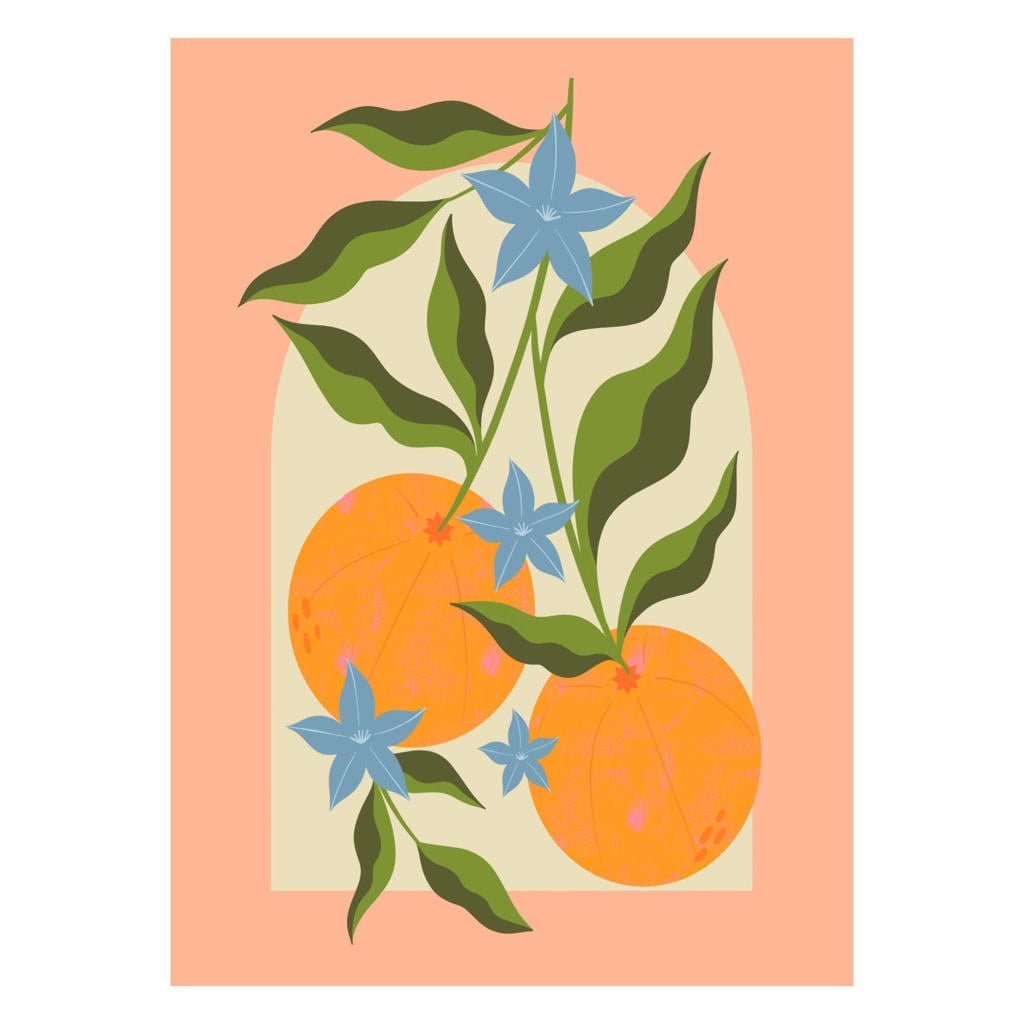 Poster & Frame Poster - Melissa Donne - Orange Branch with Flowers (50 x 70 cm cm)