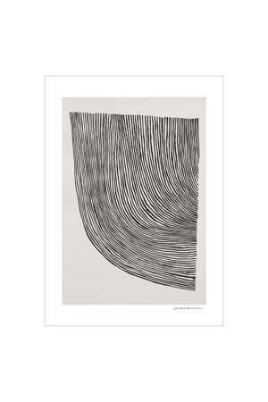 Poster - The Poster Club x Leise Dich Abrahamsen - Curves Black (30 x 40 cm cm)