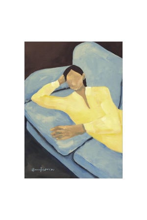 Poster - The Poster Club x Hanna Peterson - Blue Sofa (30 x 40 cm cm)