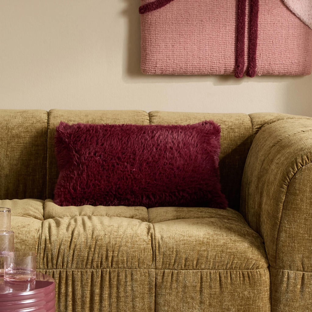 NOUS Living rechthoekige sierkussenhoes 30x50 cm - donkerrood