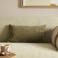 NOUS Living rechthoekige gestreepte sierkussenhoes Boy 30x50 cm - olijfgroen