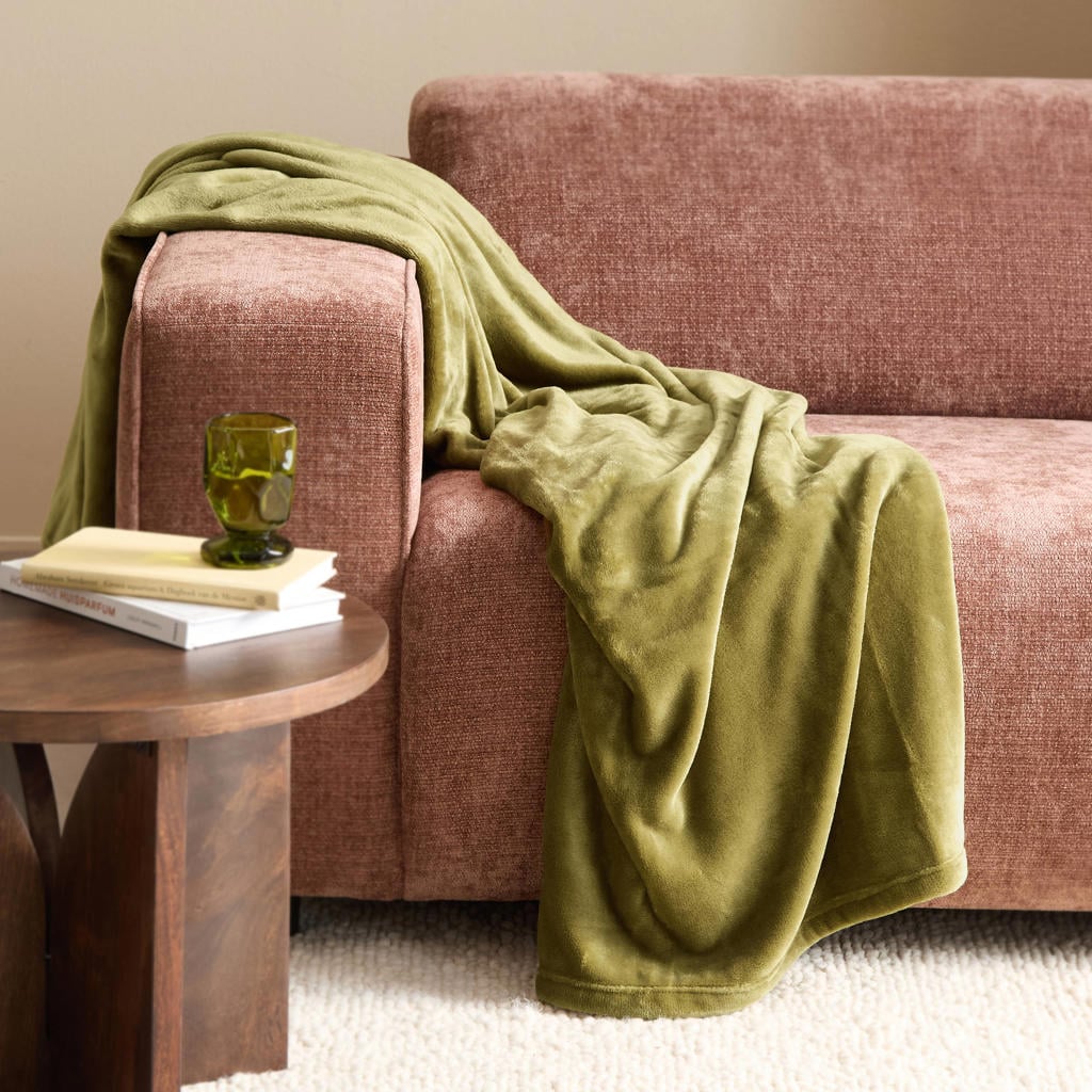 NOUS Living plaid Benxi 130x180 cm - olijfgroen