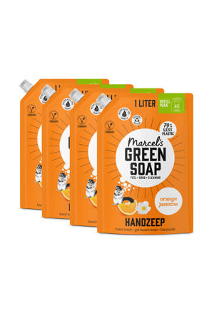 handzeep - Sinaasappel & Jasmijn navulling 4 x 1000ml