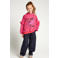 LOOXS little oversized gestreepte hoodie met ruches - rood/paars