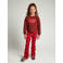 LOOXS little fluwelen flared broek met hartjes - rood