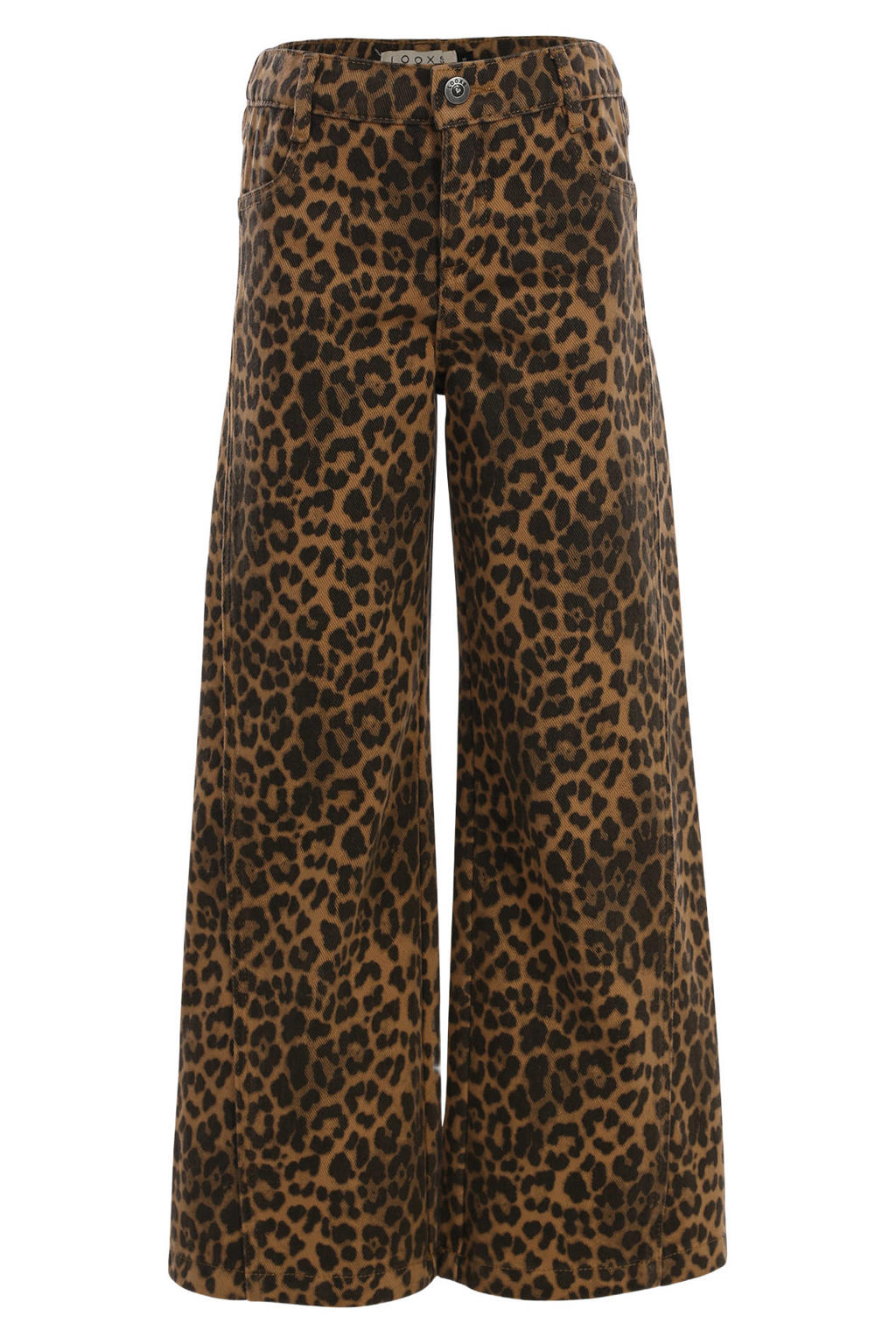 LOOXS little Little leopard jeans met panterprint - bruin