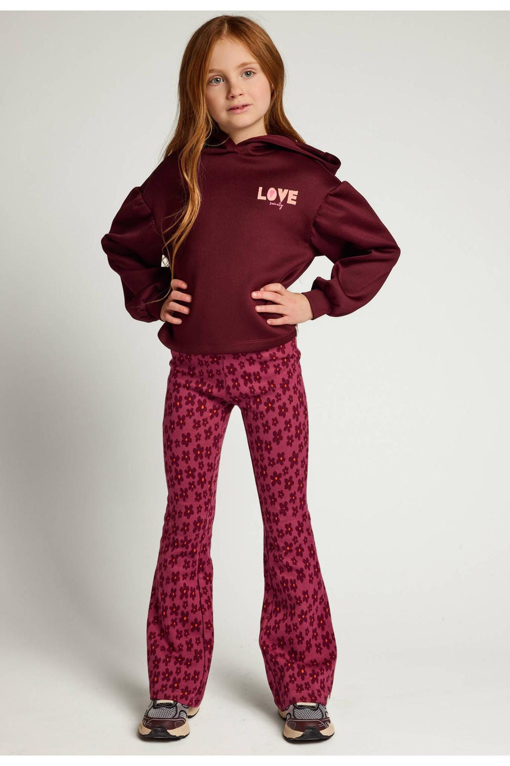 LOOXS little boxy hoodie - donkerrood