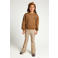 LOOXS little rechtvallende sweater met glitters en backprint - bruin