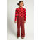 LOOXS little fluwelen aansluitende longsleeve met hartjes - rood