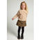 LOOXS little korte spijkerrok met panterprint - beige