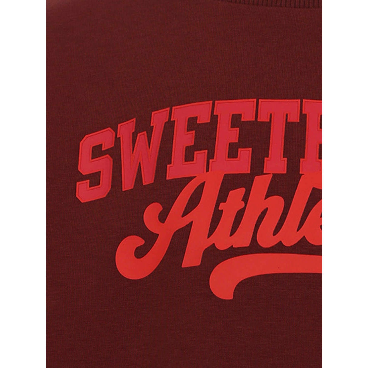 LOOXS little rechtvallende sweater met tekstprint bruin