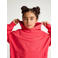 LOOXS little oversized hoodie met borduursels en backprint - koraalrood