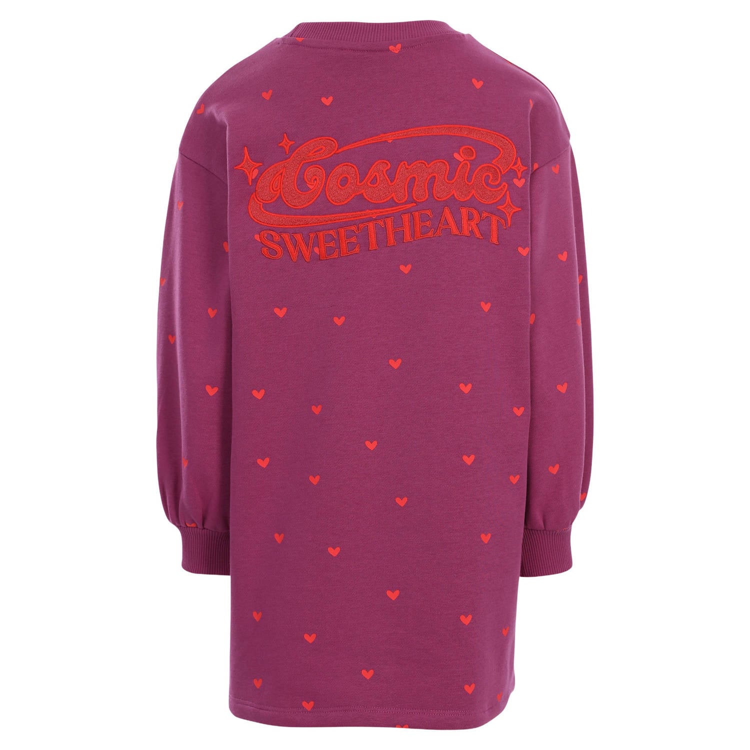 LOOXS little sweatjurk met hartjes paars