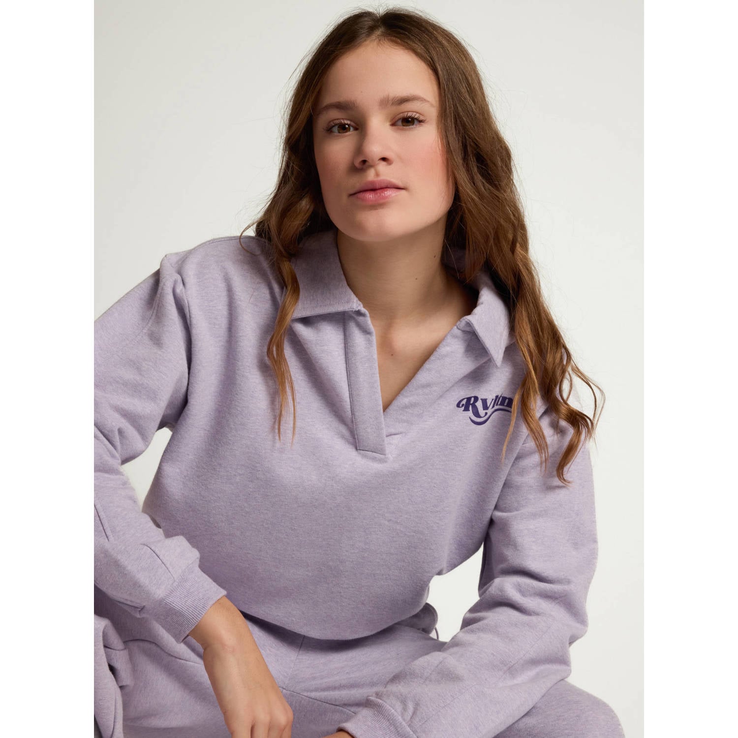 LOOXS 10sixteen boxy sweater met backprint lila