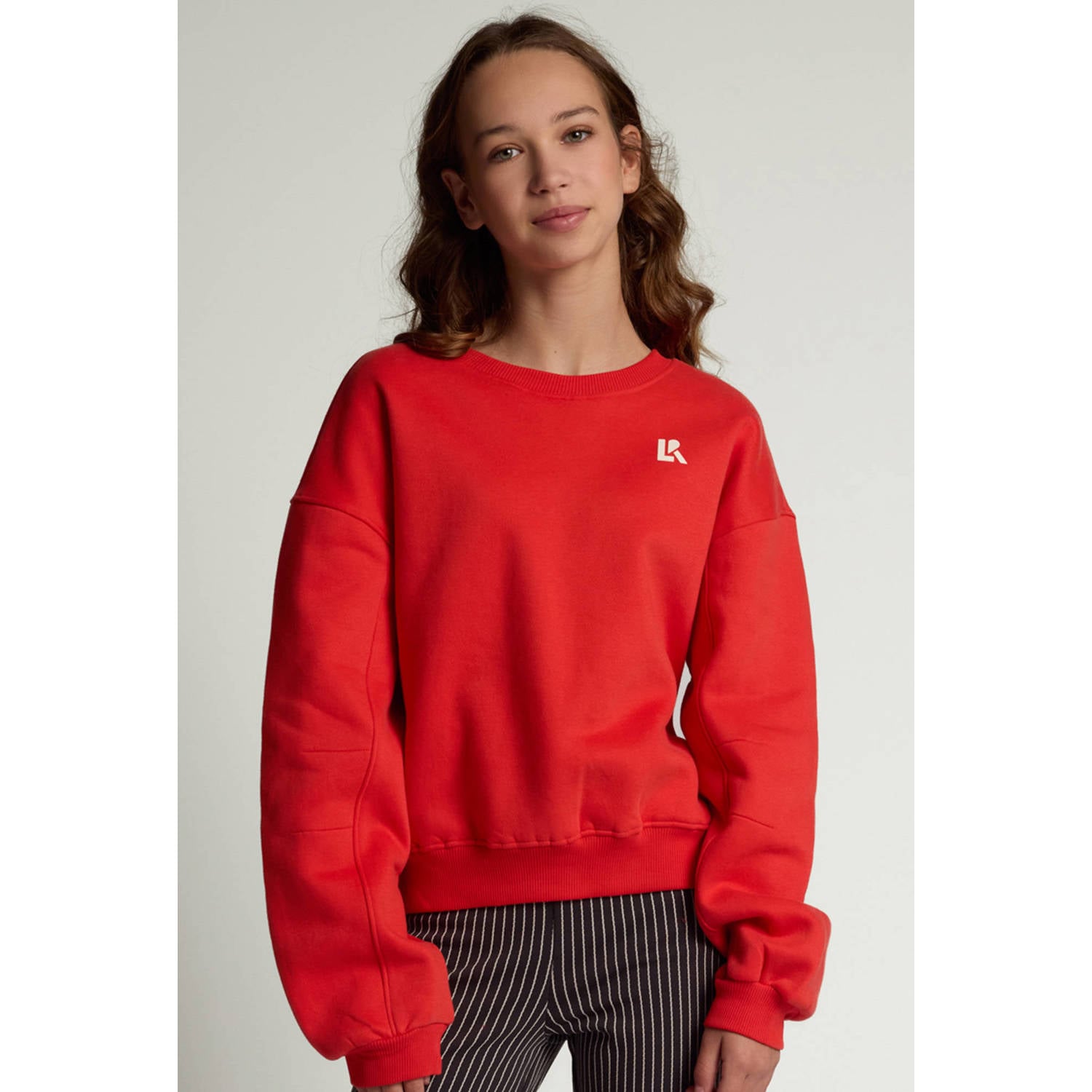 LOOXS 10sixteen rechtvallende sweater met backprint rood