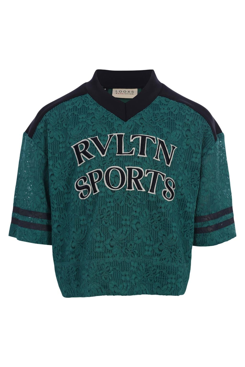 LOOXS 10sixteen kanten rechtvallend T-shirt met tekst - groen