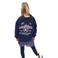 No Way Monday oversized hoodie met backprint - donkerblauw