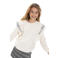 No Way Monday rechtvallende sweater met ruches - wit