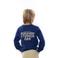 No Way Monday rechtvallende sweater met backprint - blauw