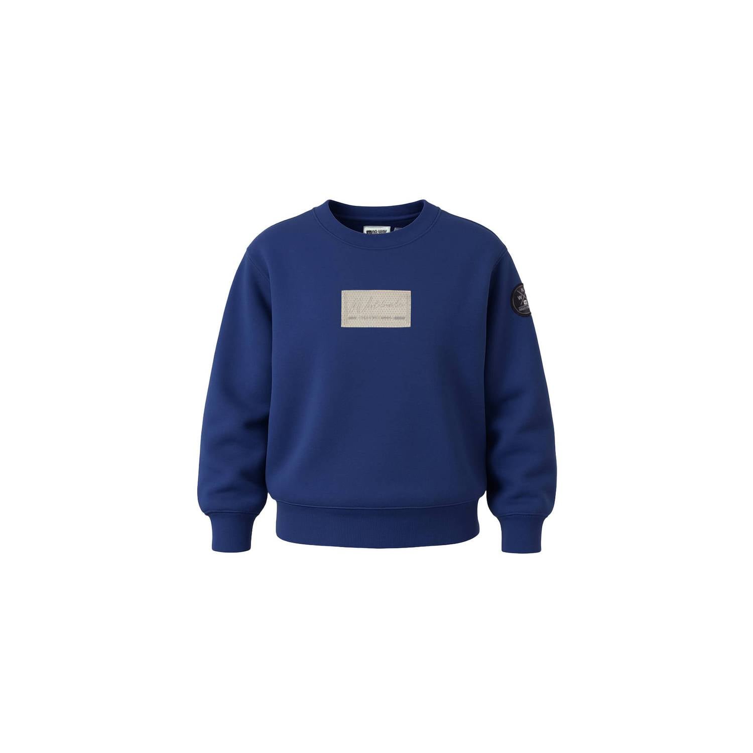 No Way Monday rechtvallende sweater met backprint blauw