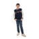 No Way Monday sweatvest met tekst - donkerblauw/wit
