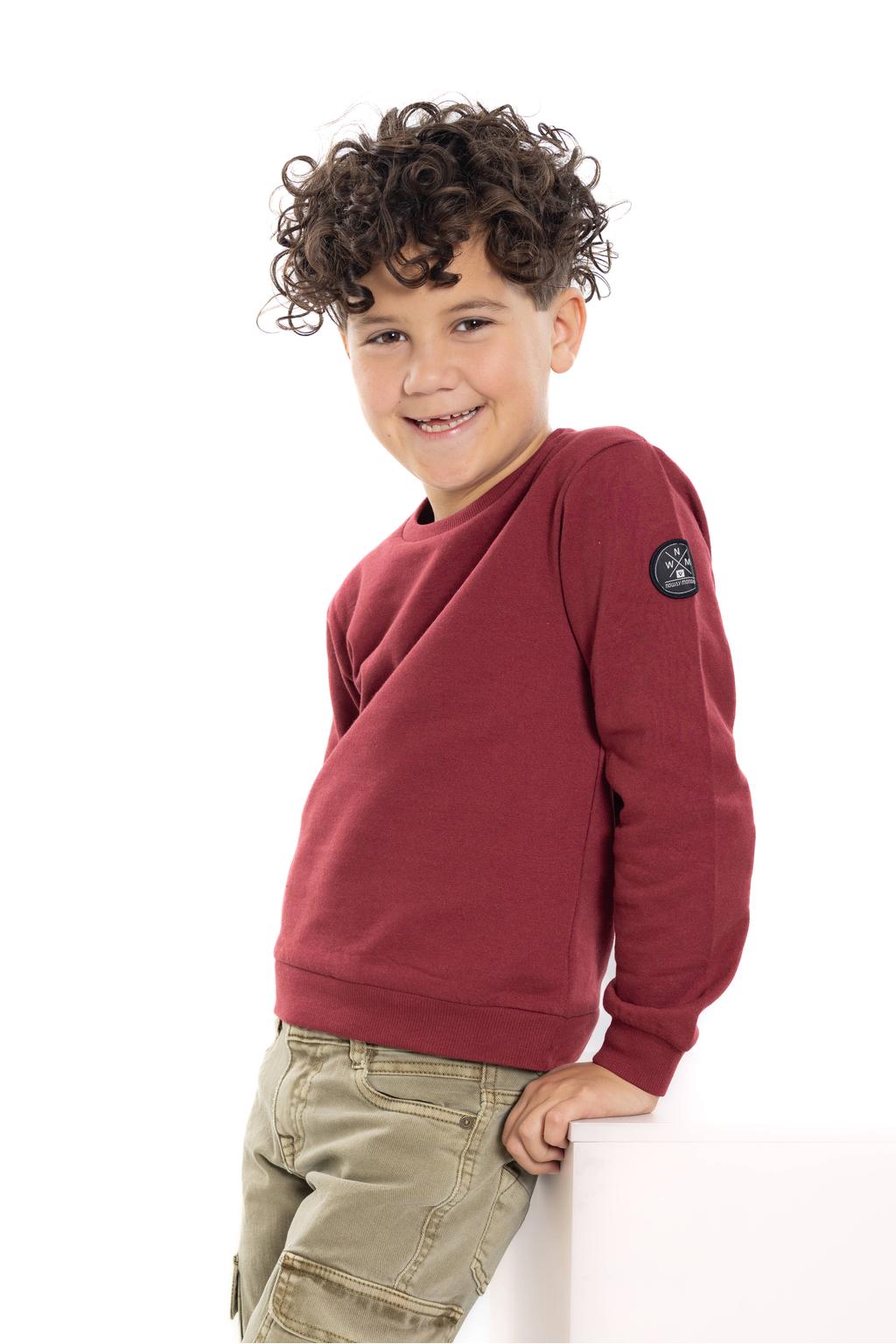 No Way Monday rechtvallende sweater met backprint - rood