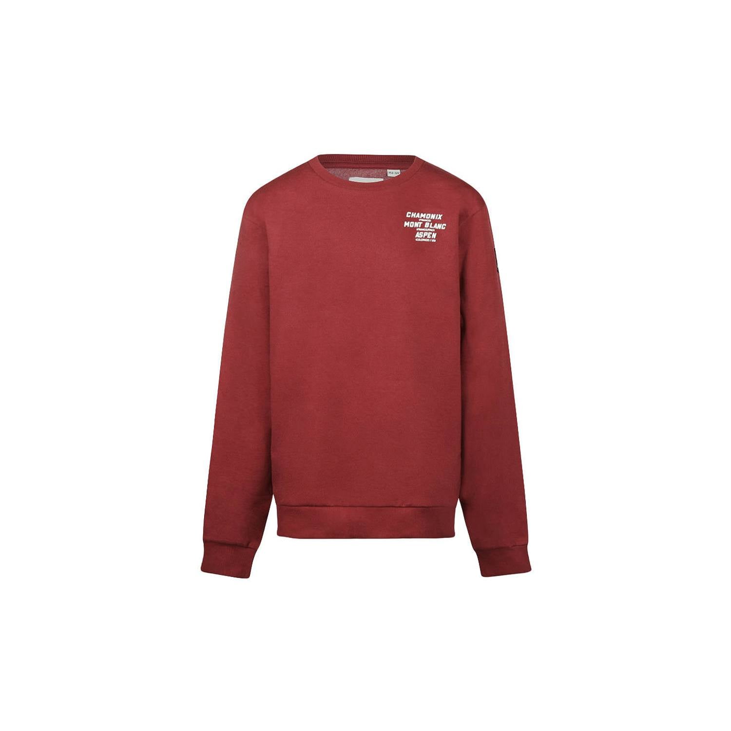 No Way Monday rechtvallende sweater met backprint rood