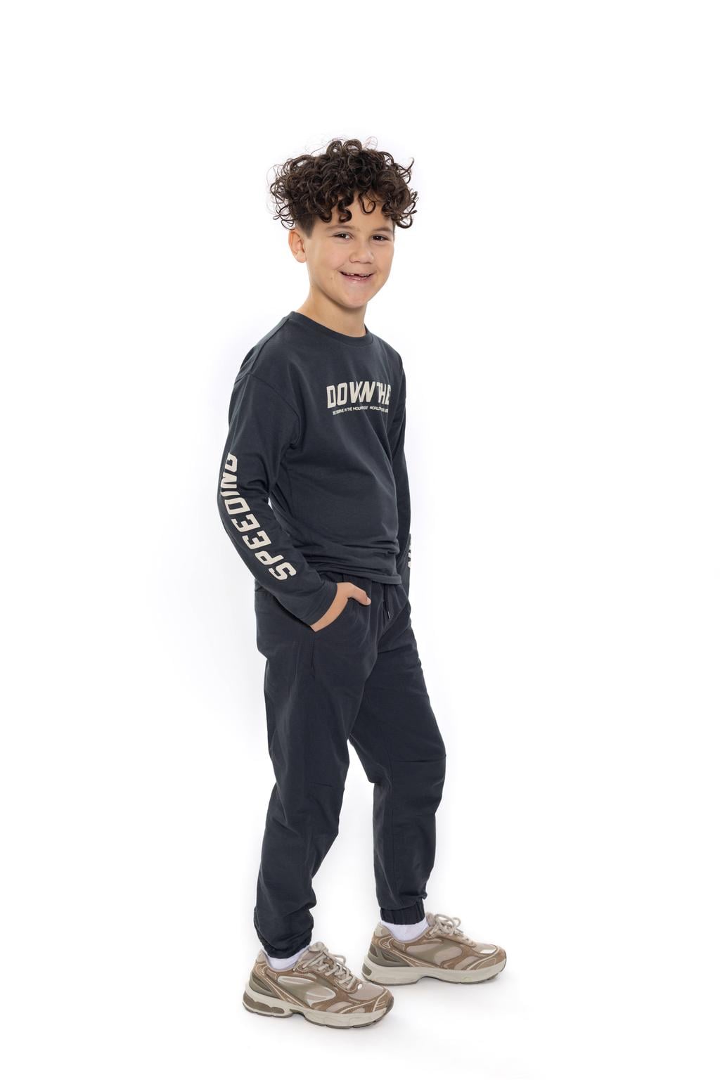 No Way Monday loose fit casual broek - grijs