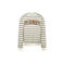 No Way Monday rechtvallende gestreepte sweater met tekst - wit