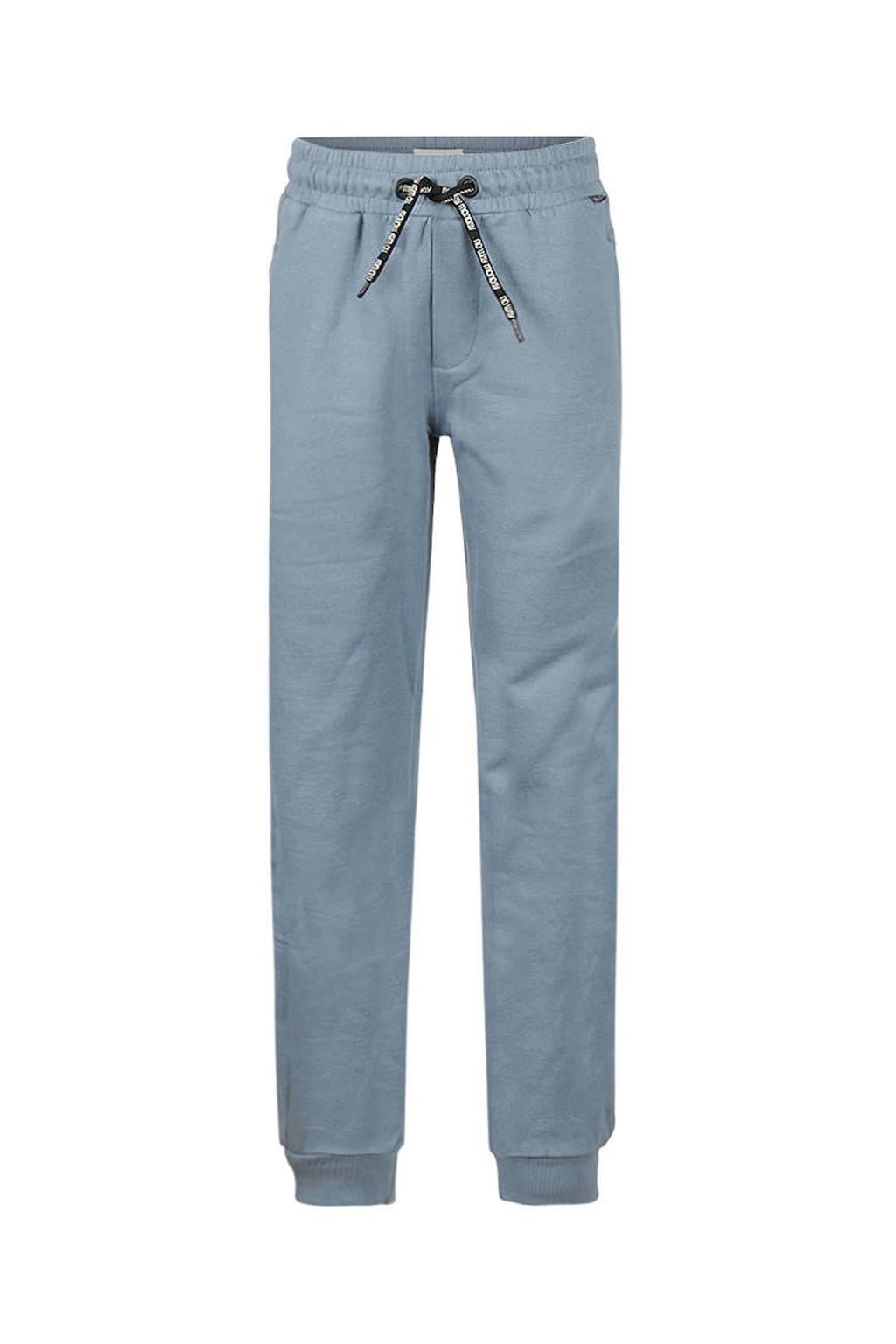 Blauwe jongens No Way Monday regular fit joggingbroek van katoen met elastische tailleband met koord en effen