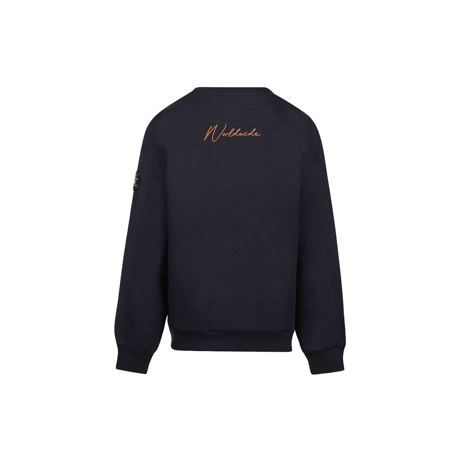 No Way Monday oversized sweater met tekst donkerblauw