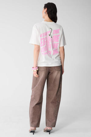 T-shirt met backprint ecru