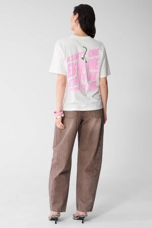 T-shirt met backprint ecru